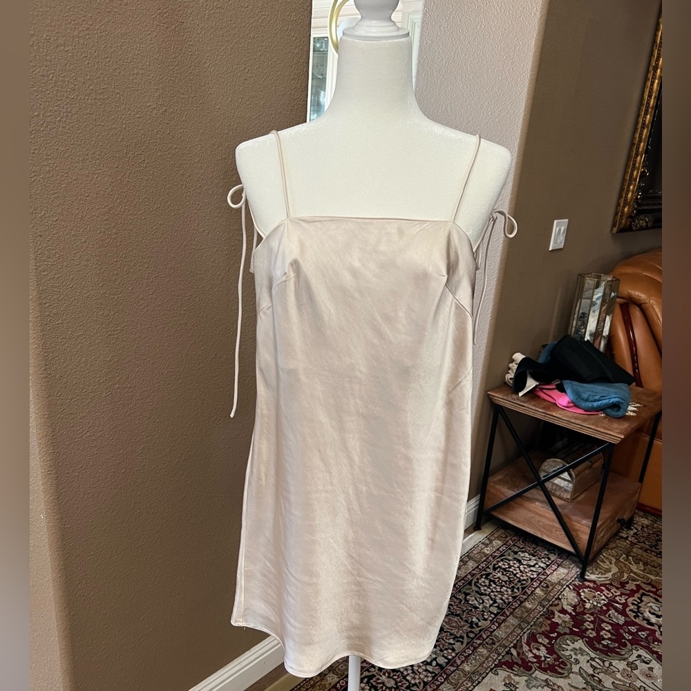 Silky Slip Mini Dress, Champagne